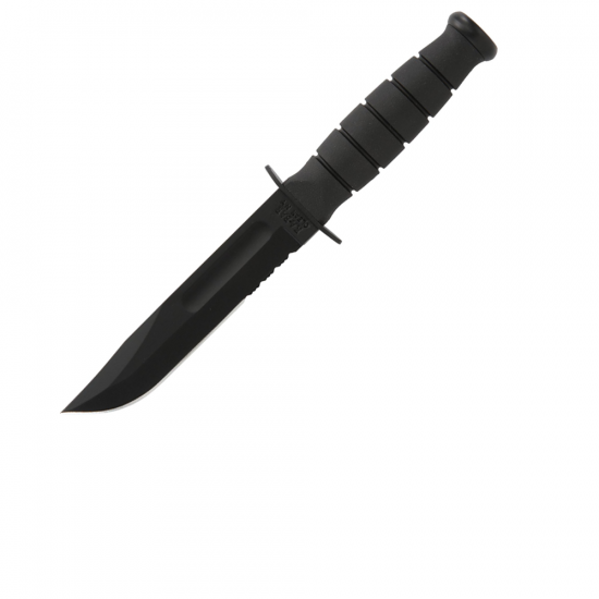 Ka-Bar+Short+Serrated+Edge+Knife+-+Black+Leather+-+Fixed+Blade+-+Kabar+Knives